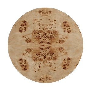 Butler Specialty Archer Round Burl Wood Side Table With Elegant Inlay Design And Antique Brass Knob For Living Spaces Medium Brown Poplar Wood,Mappa Burl Veneer,Fiberboard 341443-butler