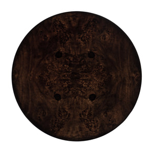 Butler Specialty Archer Round Burl Wood Side Table With Elegant Inlay Design And Antique Brass Knob For Living Spaces Dark Brown Rubberwood Solids,Birch Veneers,Mdf 341446-butler
