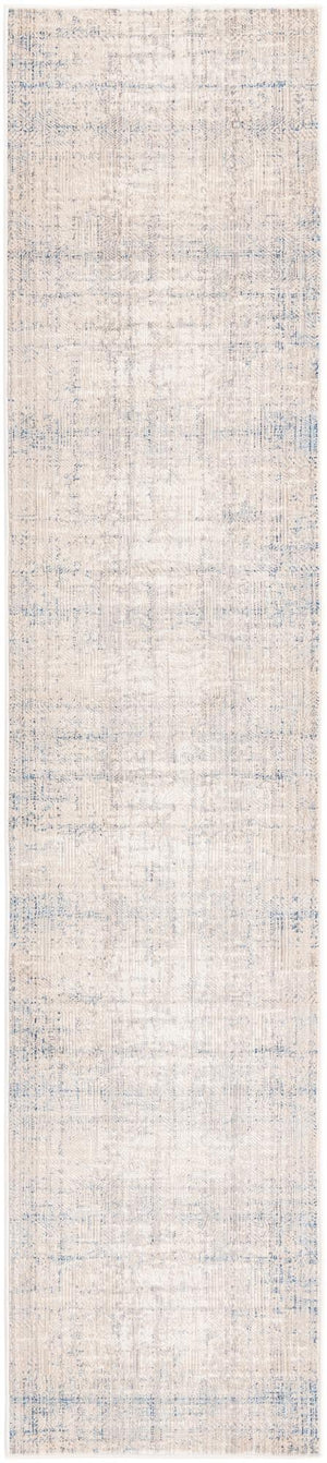 Unique Loom Deepa Ordine Machine Made Geometric Rug Gray Blue, Ivory 2' 6" x 12' 2"