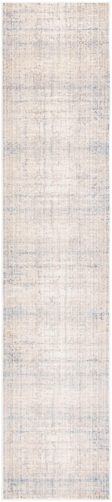 Unique Loom Deepa Ordine Machine Made Geometric Rug Gray Blue, Ivory 2' 6" x 12' 2"