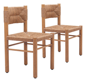 Iska Dining Chair - Set of 2 Natural 704050 Zuo Modern
