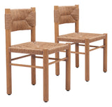 Iska Dining Chair - Set of 2 Natural 704050 Zuo Modern