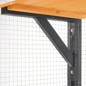 English Elm Outdoor Pine Wood Catio Enclosure with Platforms Condos and Walk-in Access for Cats N719P283198B