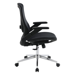 OSP Home Furnishings Matrix Ergonomic Mesh Manager Chair with 4d Arms Lumbar Support and Chrome Base EMH60949C-3