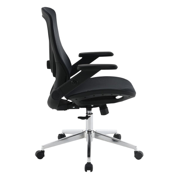 OSP Home Furnishings Matrix Ergonomic Mesh Manager Chair with 4d Arms Lumbar Support and Chrome Base EMH60949C-3