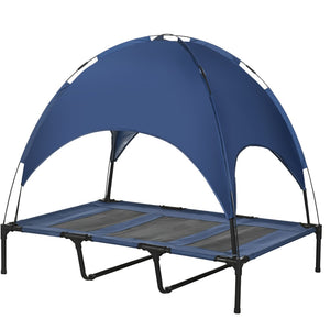 English Elm Modern Elevated Canopy Pet Cot Foldable Steel Frame Outdoor Mesh Bed for Large Dogs T3971P433671