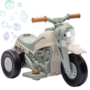 English Elm Qaba 6v Toddler Electric Motorbike with Bubble Machine Led Light and Music Cream White W2225P249812