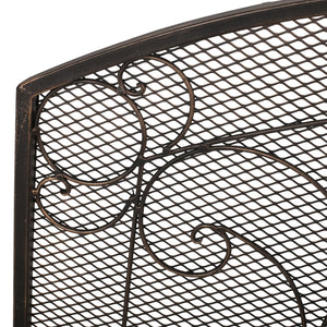 English Elm Christopher Knight Home® - FIREPLACE Black+Gold Iron Screen 40x34.25 Decorative Mesh Guard — Stylish Heat Shield & Spark Barrier 67717.00BBGLD