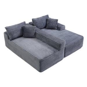 English Elm 105'' Modular L-shaped Sectional with Ottoman Deep Seat Corduroy Couch for Living Room W1117S00320