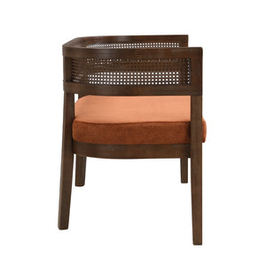English Elm 47.5" Hand-woven Rattan Loveseat with Open Weave Back and Cushioned Two-seat Comfort N771P381036C