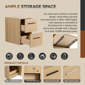 English Elm 12" Wall-mounted Oak Plywood Bathroom Linen Cabinet Slim Floating Single Door Storage W3450P440598