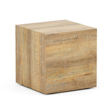 English Elm Elevate Your Living Space With This Square Modern Mdf Coffee Table That Showcases Smooth, Light Wood Color Texture Patterns. It Is Characterized By Stylish Design.15.7*15.7*15.7