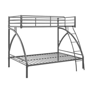 English Elm Gray Metal Twin-Over-Full Bunk Bed with Modern Lines, Space-Saving Youth Bedroom Centerpiece, Easy Assembly Gray 77 L x 60.25 W x 7.25 H B011P248591