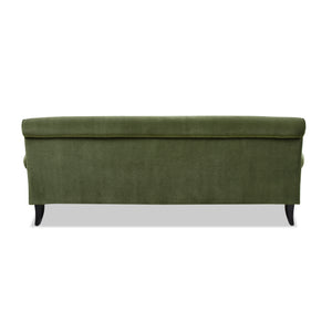 English Elm Jennifer Taylor Home - Alana Lawson Three-Cushion Olive Green Velvet Sofa - Timeless Elegance & Easy Care Comfort B2719P238314