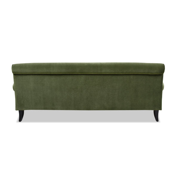 English Elm Jennifer Taylor Home - Alana Lawson Three-Cushion Olive Green Velvet Sofa - Timeless Elegance & Easy Care Comfort B2719P238314