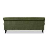 English Elm Alana Lawson Three-Cushion Tightback Sofa, Olive Green Performance Velvet