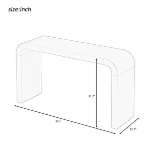 English Elm U_style Acacia Veneer Minimalist Console Table Slim Two Leg Frame for Entryway Halls N711P213374V