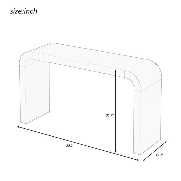 English Elm U_style Acacia Veneer Minimalist Console Table Slim Two Leg Frame for Entryway Halls N711P213374V