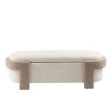 Christopher Knight Home® - Noble House - Large Versatile Storage Ottoman Bench: Spacious, Durable, And Stylish For Any Room, Off-White With Light Camel(51"*20"*17")