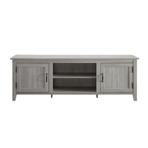 English Elm Modern Farmhouse Tv Stand with Grooved Doors and Rustic Hinges Fits 85 Inch Screens B185P169353