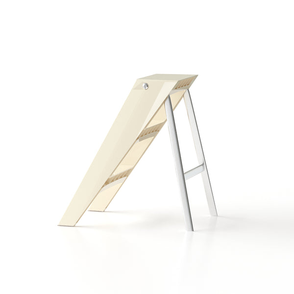 English Elm Home Foldable Ladder Frame multi-use ABS+Steel stool side table bookshelf anti-slip compact stand White W3318P308256