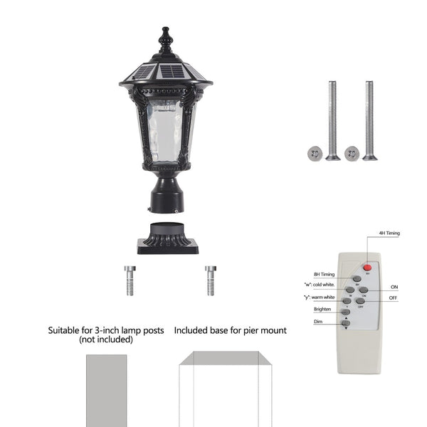 English Elm Retro Solar Lantern Dimmable Led Pathway Light Auto Dusk Dawn Outdoor Garden W1340P181986