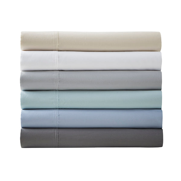 JLA Home Madison Park - Cotton Sateen 4-PC Sheet Set — 1500 TC Peached Finish, OEKO-TEX Certified, Wrinkle-Resistant Comfort MP20-4841