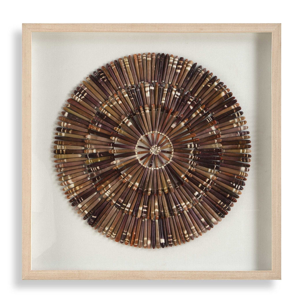 Uttermost Uttermost Tiger Sea Urchin Handcrafted Coastal Wall Art Pine Frame Linen Accent 03501