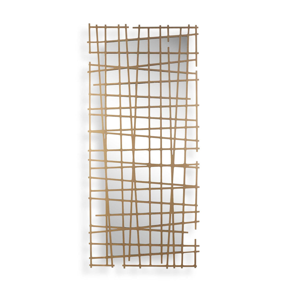 Uttermost Uttermost Antique Gold Iron Grid Wall Mirror Geometric Statement Piece for Any Room 03506