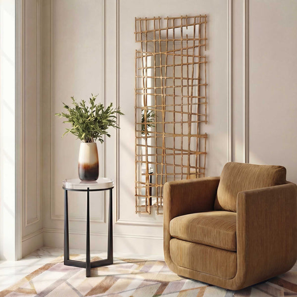 Uttermost Antique Gold Iron Grid Wall Mirror Geometric Statement Piece for Any Room