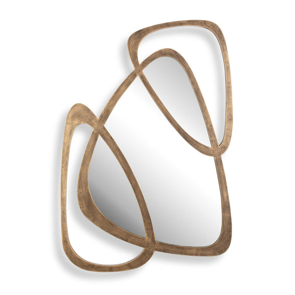 Uttermost Uttermost Iron Loop Sculptural Wall Decor with Antique Gold Mirrored Glass Accent 03507