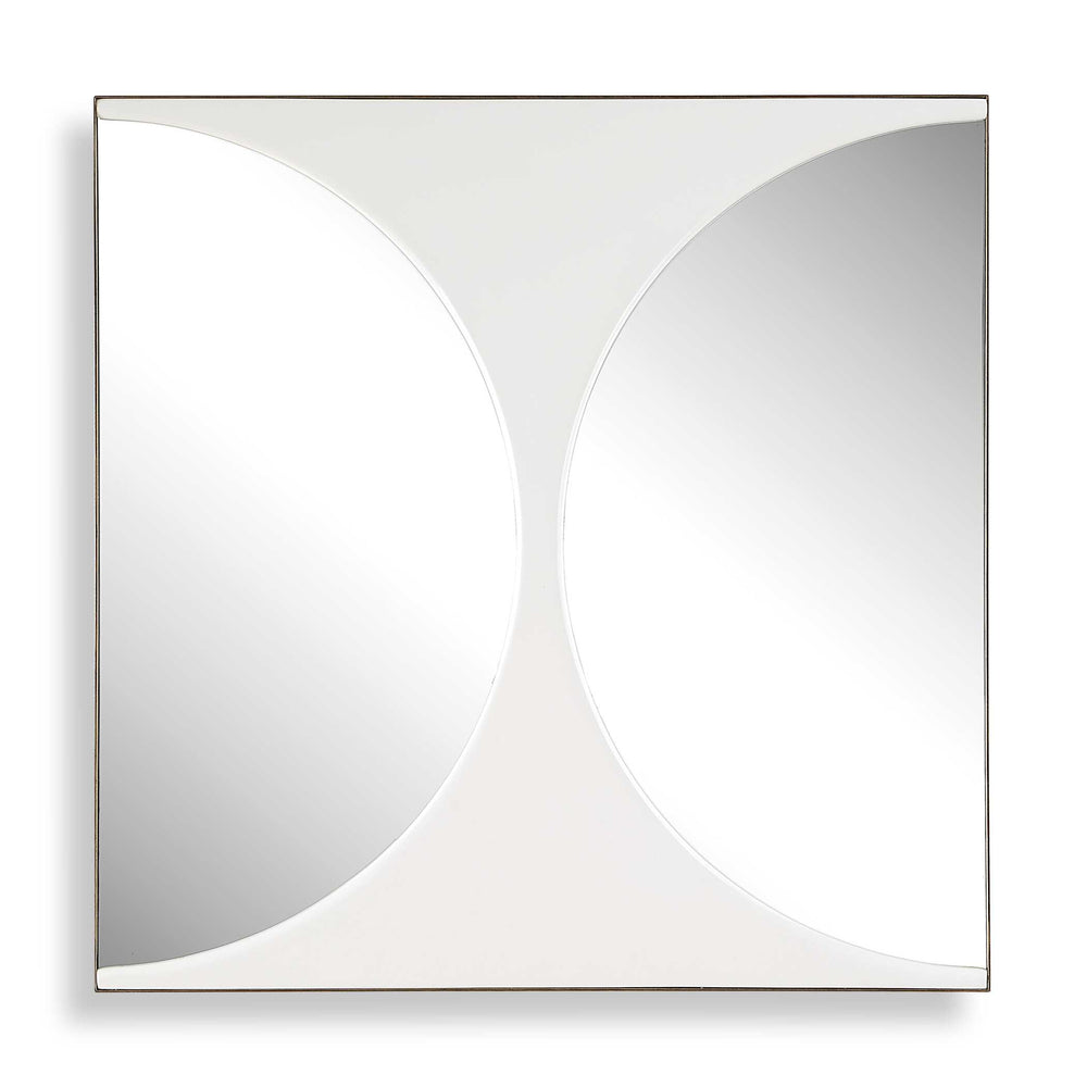 Uttermost Uttermost Sculptural Mirrored Wall Art White Painted Panel for Modern Living Spaces 03508