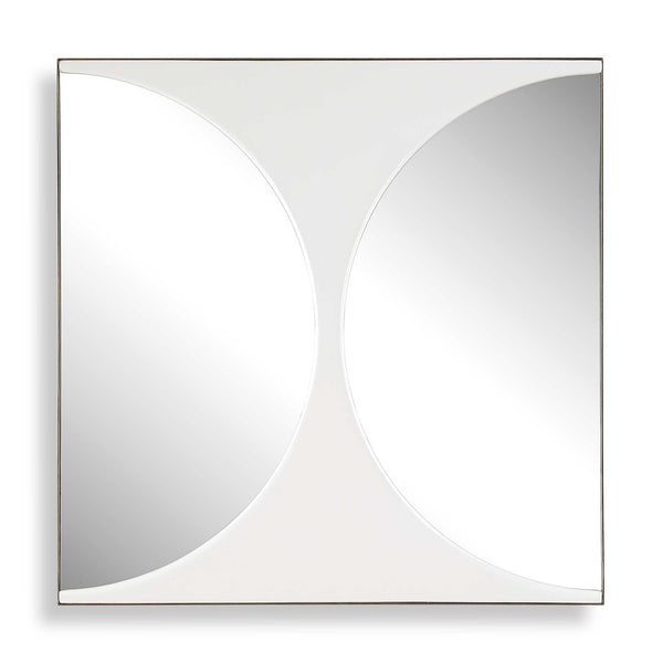Uttermost Uttermost Sculptural Mirrored Wall Art White Painted Panel for Modern Living Spaces 03508