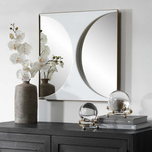 Uttermost Sculptural Mirrored Wall Art White Painted Panel for Modern Living Spaces
