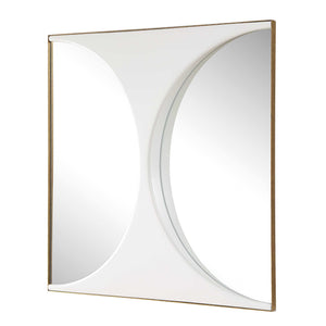 Uttermost Sculptural Mirrored Wall Art White Painted Panel for Modern Living Spaces