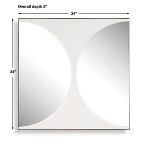 Uttermost Sculptural Mirrored Wall Art White Painted Panel for Modern Living Spaces