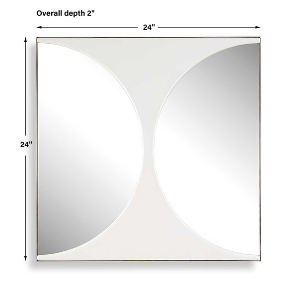 Uttermost Sculptural Mirrored Wall Art White Painted Panel for Modern Living Spaces