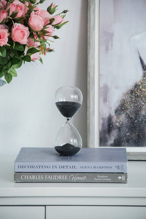 English Elm Set Of 2 Ferdinand 30-Minute Hourglasses - Elegant Black Sand Timers For Stylish Home Decor W2078P278142-GIGA