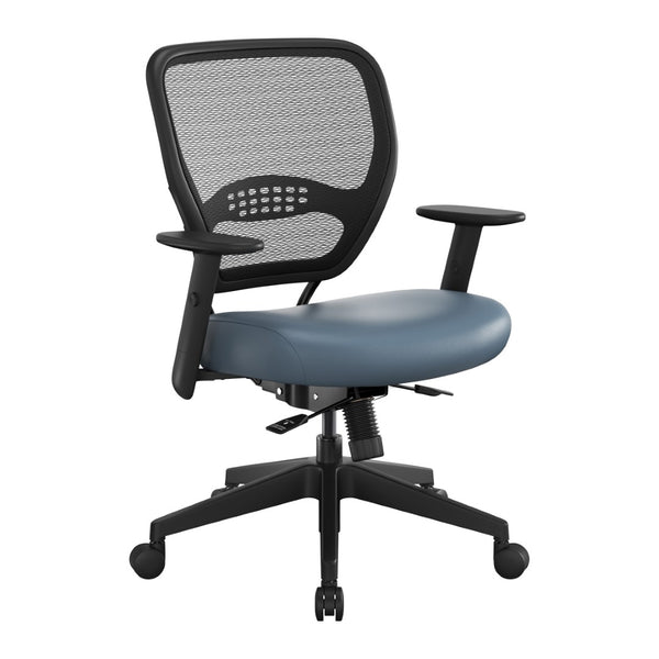 OSP Home Furnishings Air Grid Ergonomic Mesh Office Chair with Lumbar Support and Greenguard Certified Airflow Dillon Blue 5500SL-R105