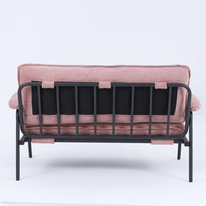 English Elm The 53-inch sofa with durable metal frame and sponge cushions, space-saving American-style comfort for studio living Pink W3371P309474