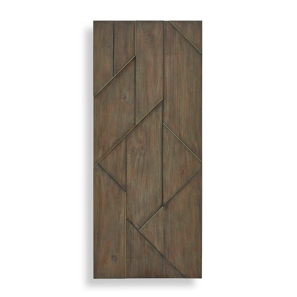 Uttermost Uttermost Hanoi Acacia Veneer Geometric Mosaic Wall Panel with Brass Inlay Accents 03512
