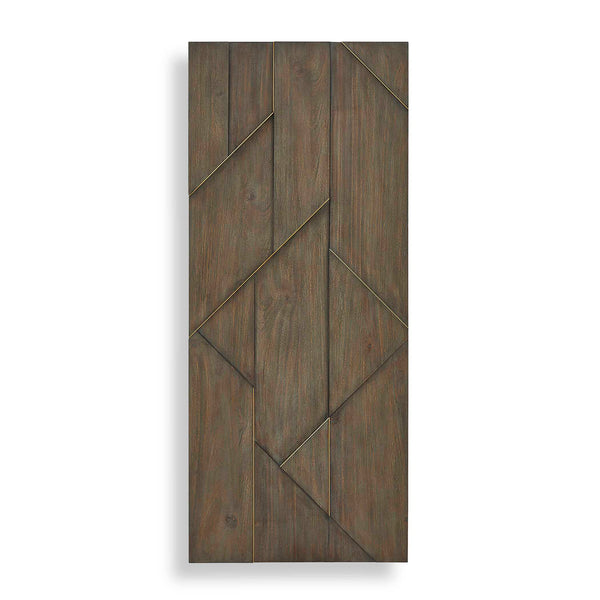 Uttermost Uttermost Hanoi Acacia Veneer Geometric Mosaic Wall Panel with Brass Inlay Accents 03512