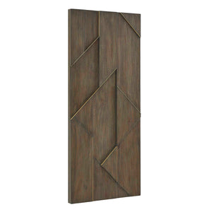 Uttermost Hanoi Acacia Veneer Geometric Mosaic Wall Panel with Brass Inlay Accents