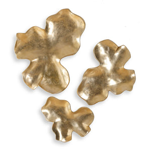 Uttermost Uttermost Lumina Antique Gold Leaf Resin Sculptural Wall Decor Set of Three 03514