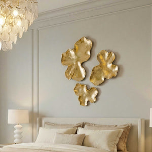 Uttermost Lumina Antique Gold Leaf Resin Sculptural Wall Decor Set of Three
