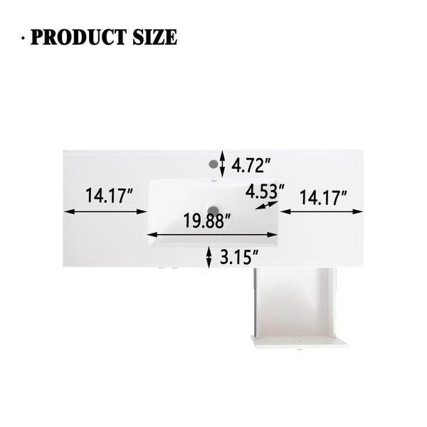 English Elm 48" Bathroom Vanity with Drop-in Ceramic Sink Glazed Non-porous Basin for Clean Style W3133P282165