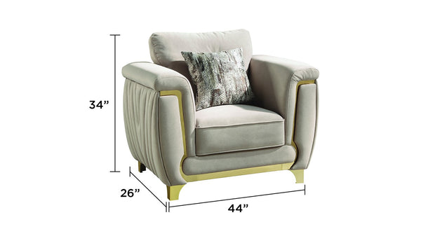 English Elm Leena Plush Upholstery Chair with Gold Accents — Modern Solid Wood Frame, Elegant Comfort Seating (96) B009P264619