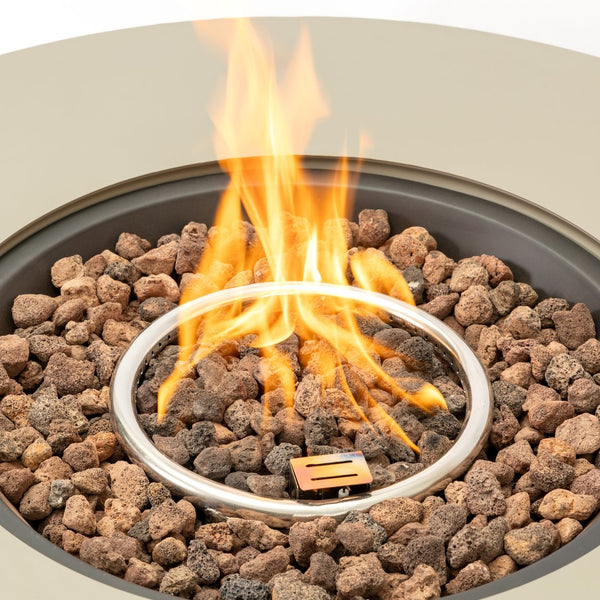 English Elm 36_inch Grey Iron Fire Pit Table with Push-Button Ignition, Adjustable Flame, 10ft Hose & Cover W3131P277176