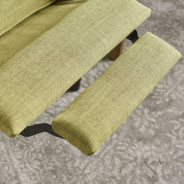 English Elm Christopher Knight Home® - Fabric Recliner Chair Mid-Century Modern Pushback Single Sofa with Tufted Cushion, Birch Legs, Cozy Comfort Green 60741.00MGRN
