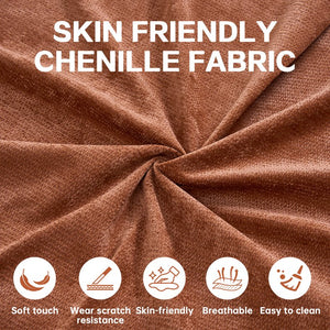 English Elm Modern Floor Sofa with Hidden Quilt & 2 Pillows, Convertible Chenille Foam Sleeper Bed for Small Spaces Caramel W3565P355007